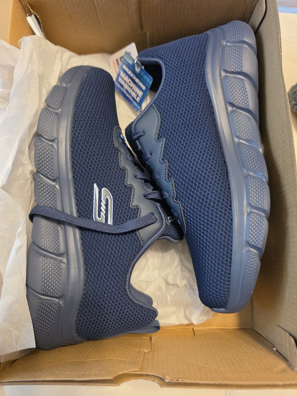 Skechers Men’s Navy Memory Foam Slip-On Sneaker